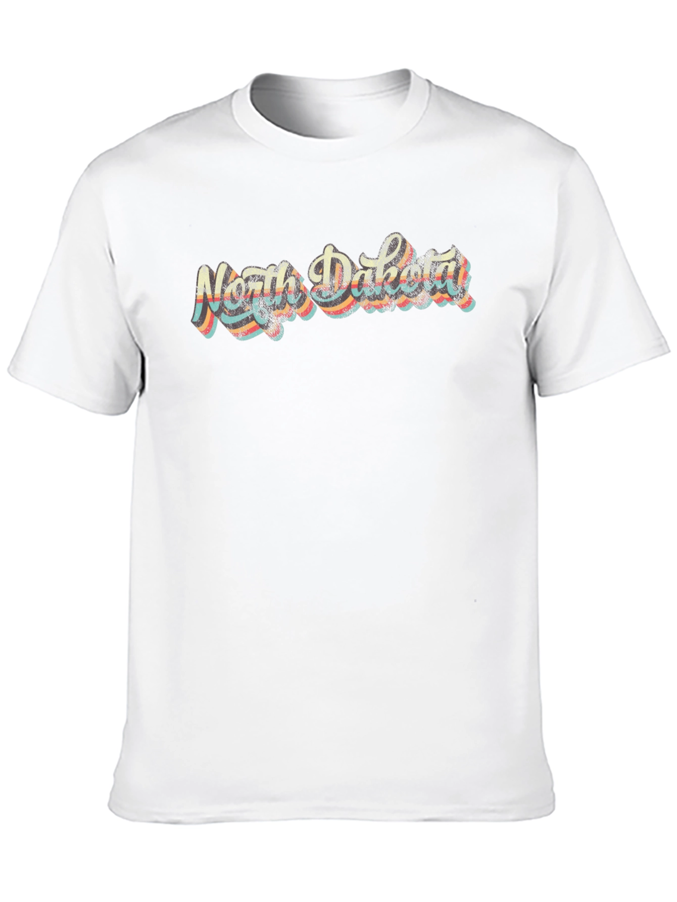 Retro North Dakota Black T-Shirt