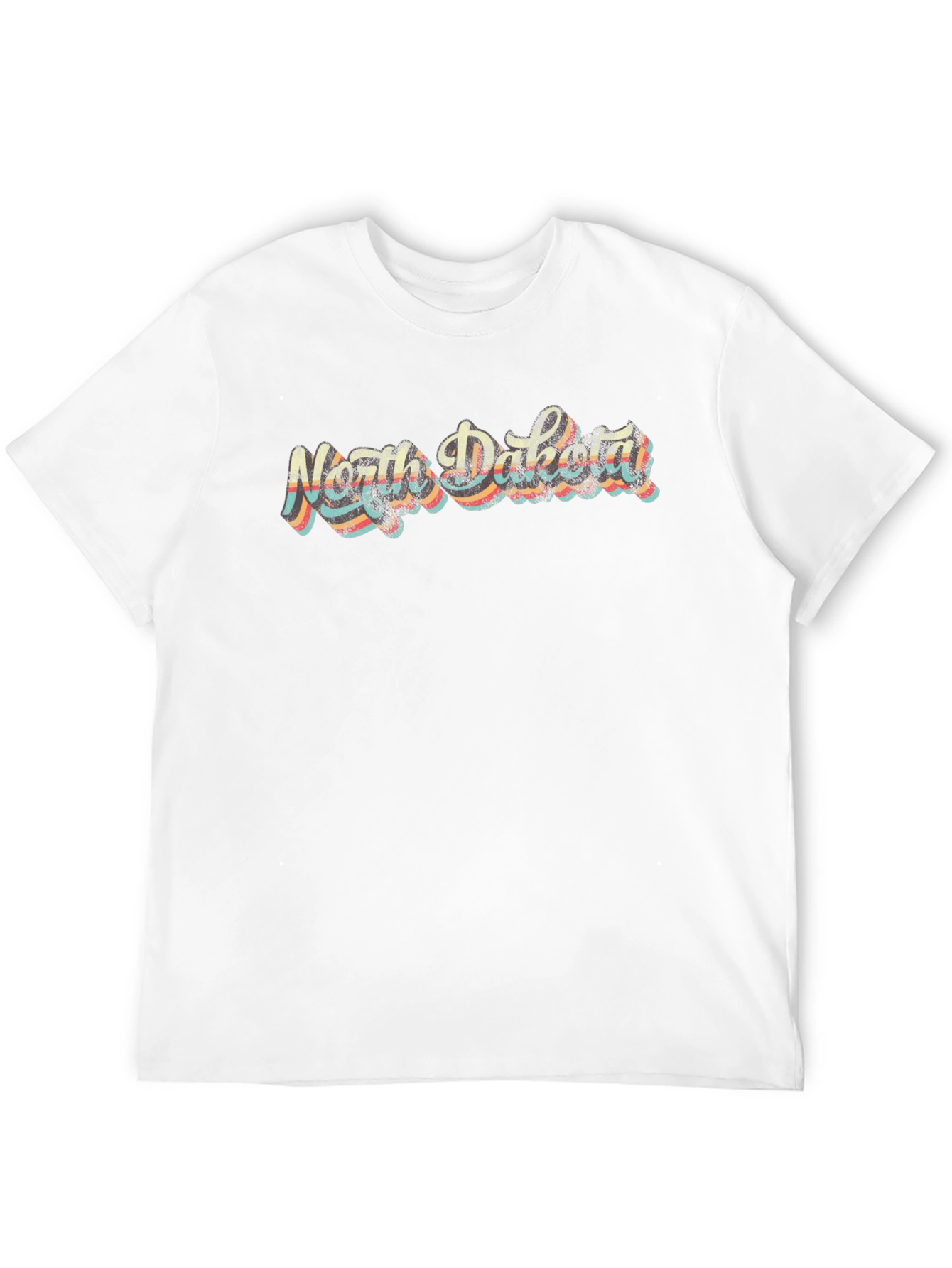 Retro North Dakota Black T-Shirt