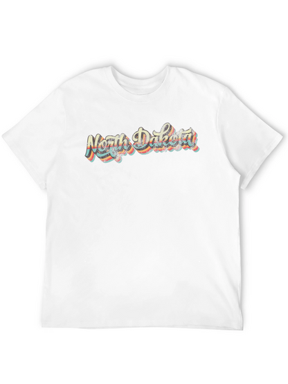 Retro North Dakota Black T-Shirt