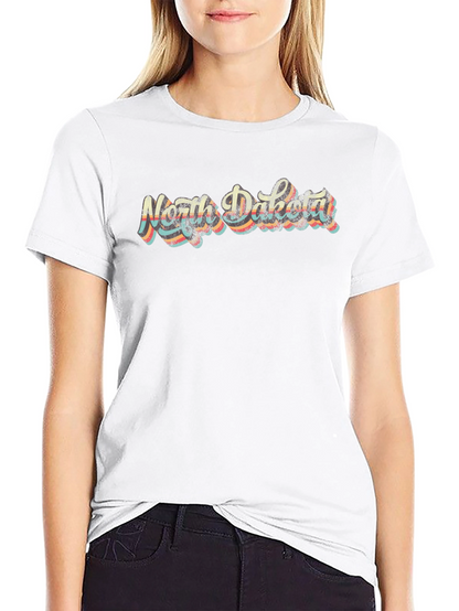 Retro North Dakota Black T-Shirt