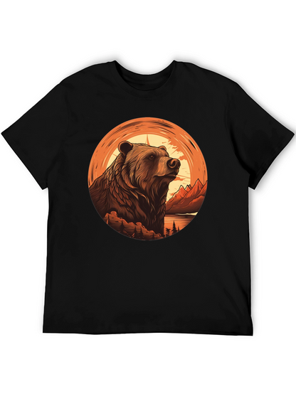 Grizzly Bear Graphic Tee - Nature Adventure Shirt