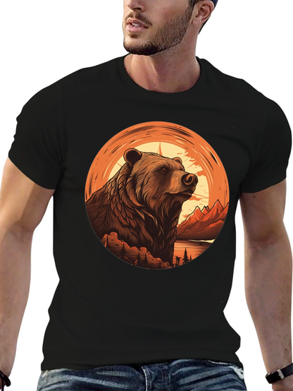Grizzly Bear Graphic Tee - Nature Adventure Shirt