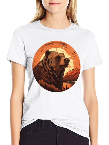 Grizzly Bear Graphic Tee - Nature Adventure Shirt