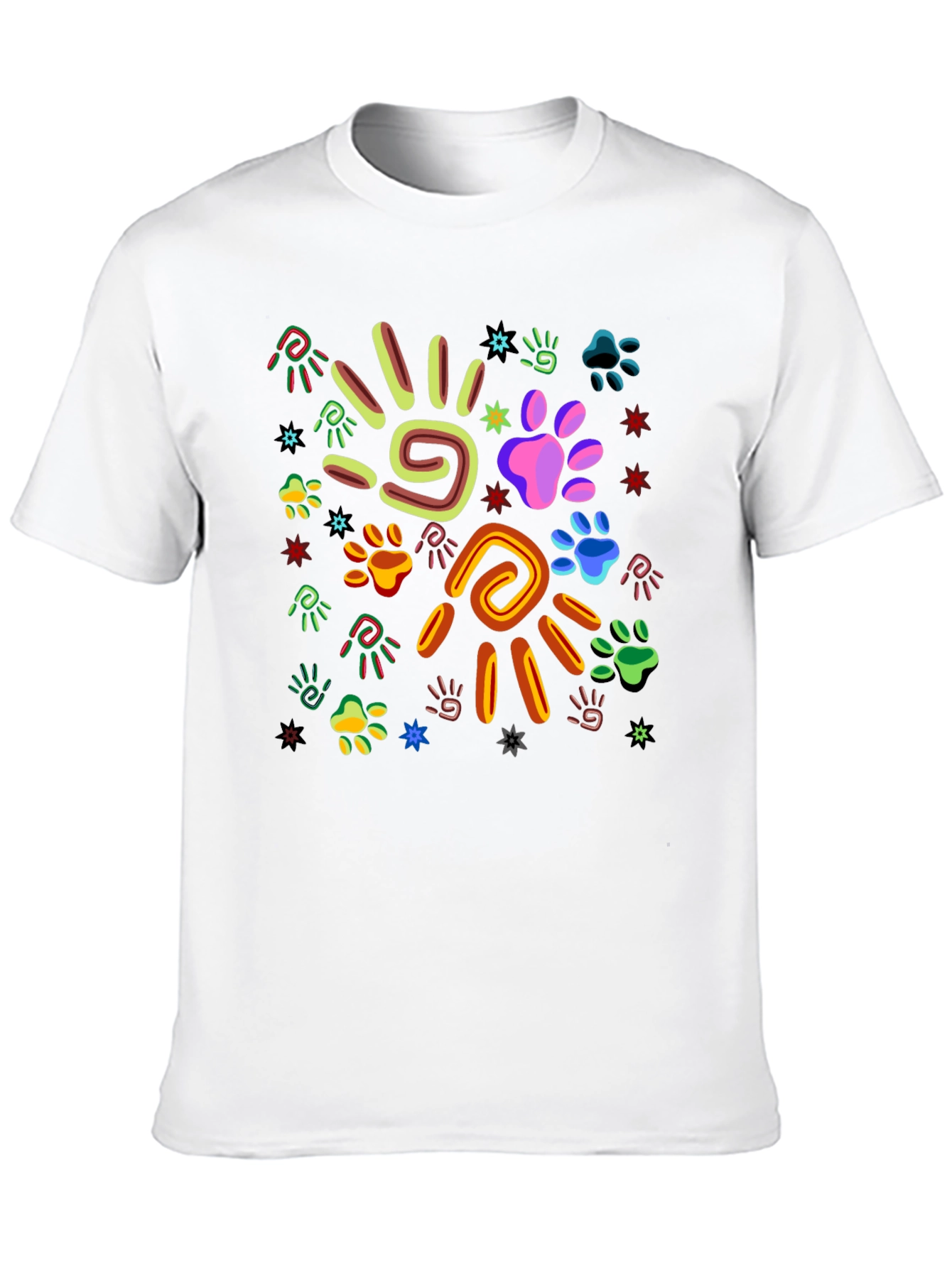 Funky Paw Print & Hand Graphic Tee