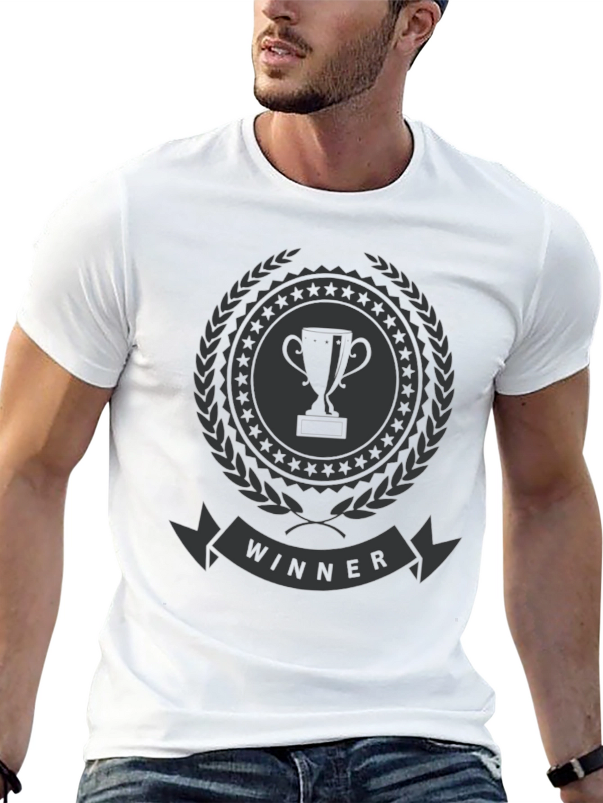 Winner Trophy Graphic T-Shirt - Stylish Champion Tee
