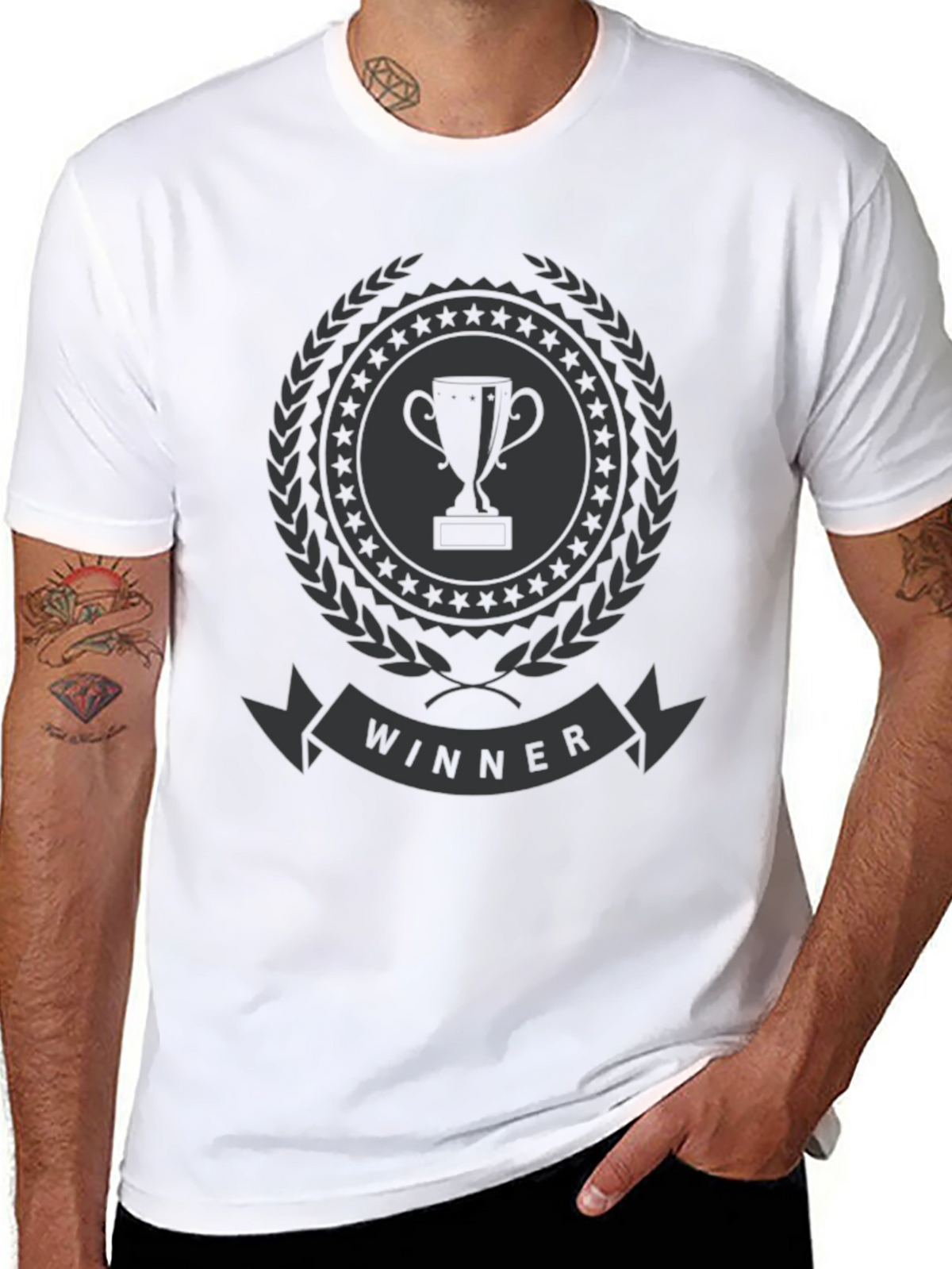 Winner Trophy Graphic T-Shirt - Stylish Champion Tee