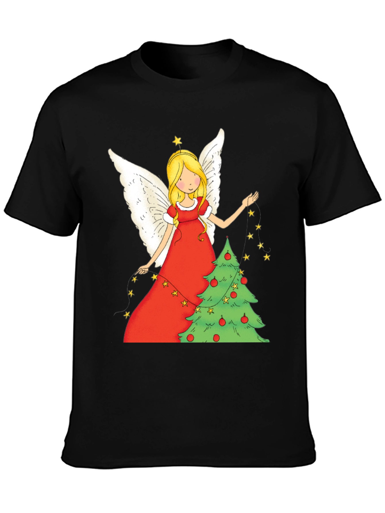 Festive Christmas Angel Graphic Tee