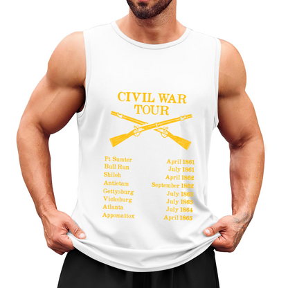 Civil War Tour Vintage Battle List Retro Rifle Print Tank Top