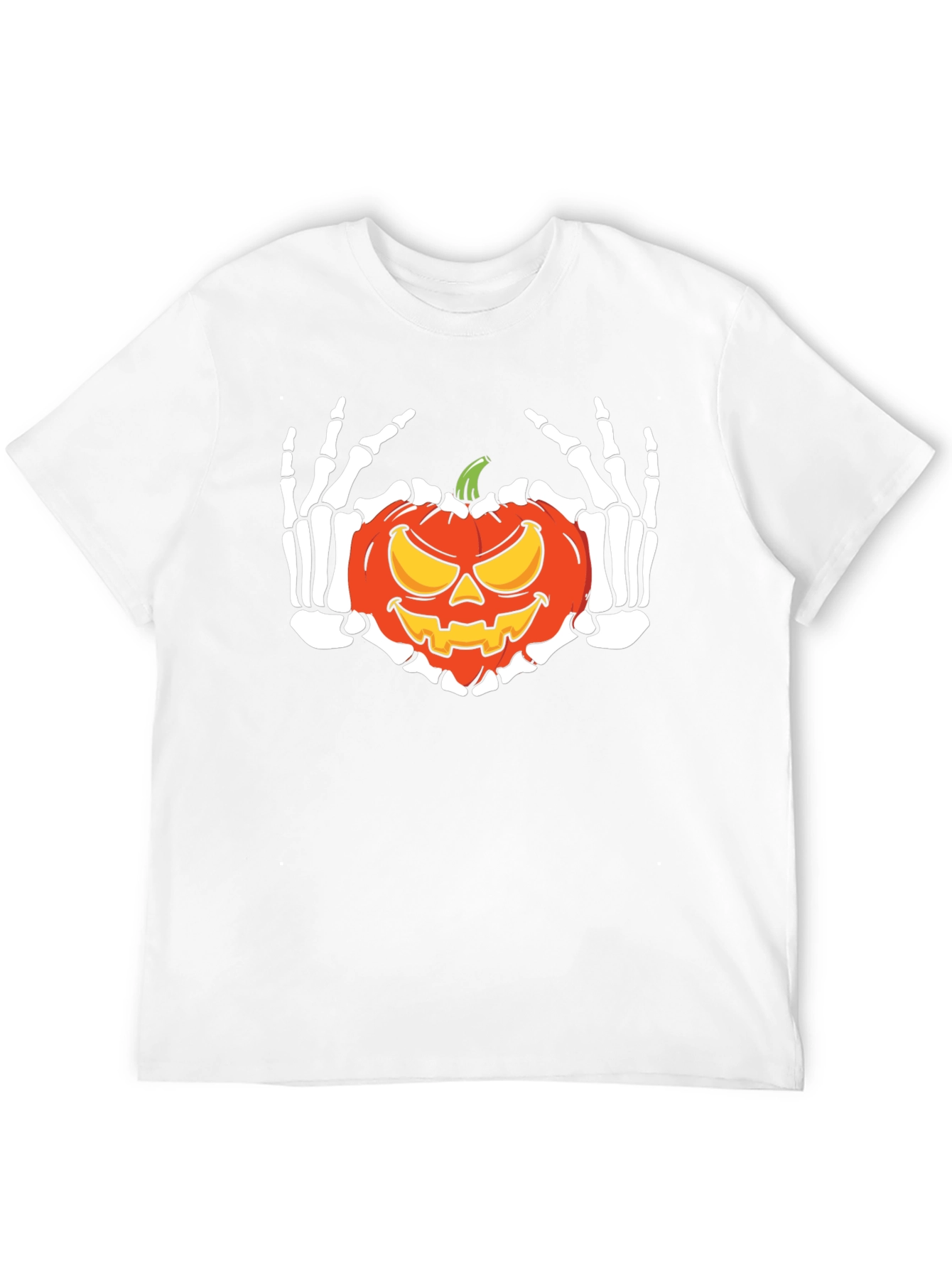Halloween Skeleton Pumpkin Graphic T-Shirt