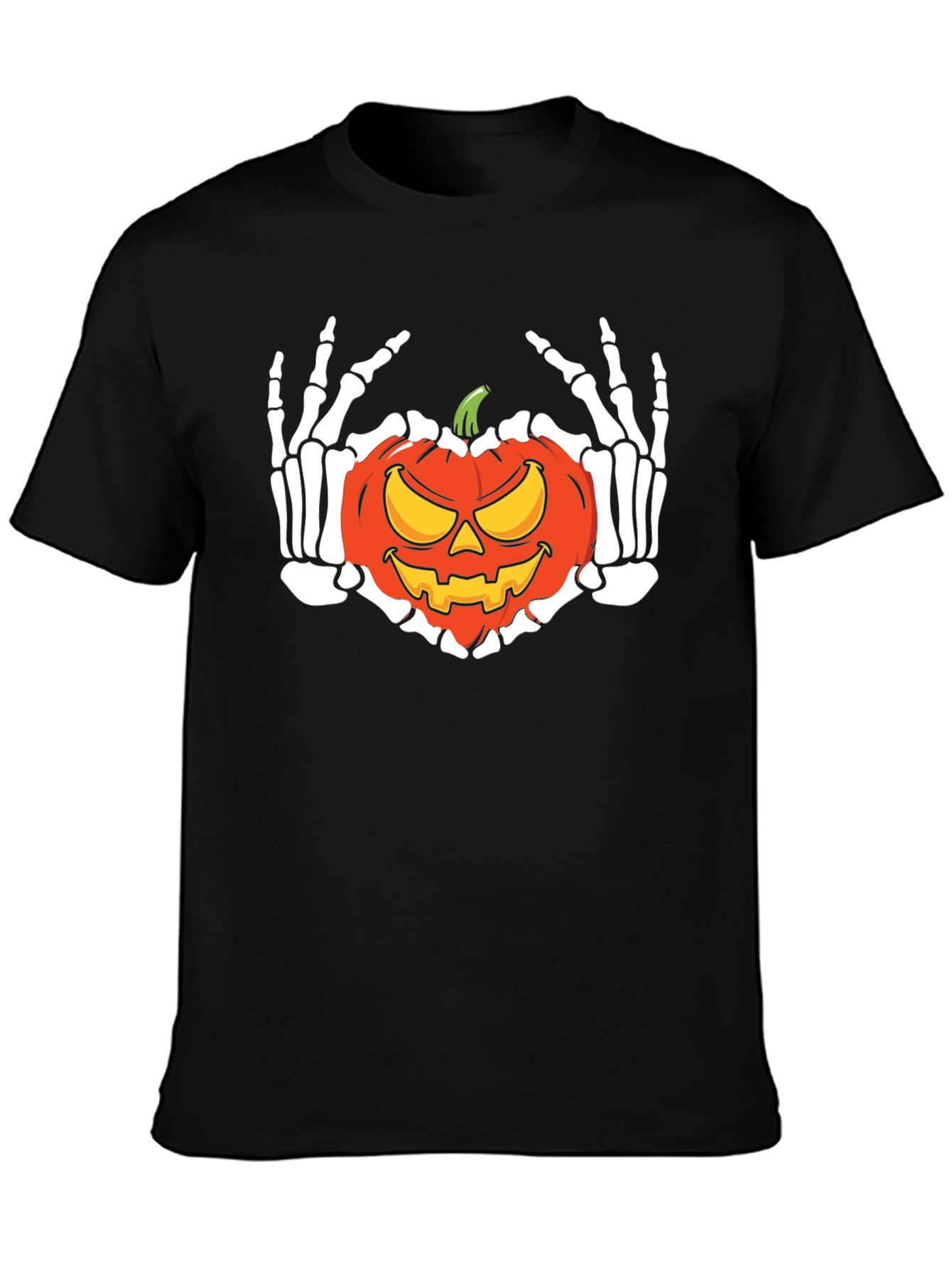 Halloween Skeleton Pumpkin Graphic T-Shirt