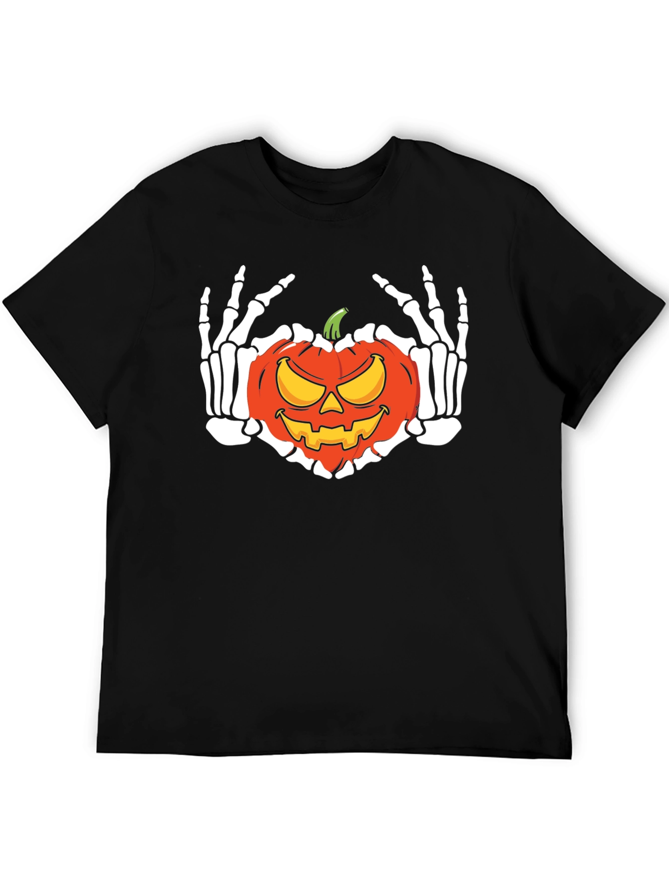Halloween Skeleton Pumpkin Graphic T-Shirt