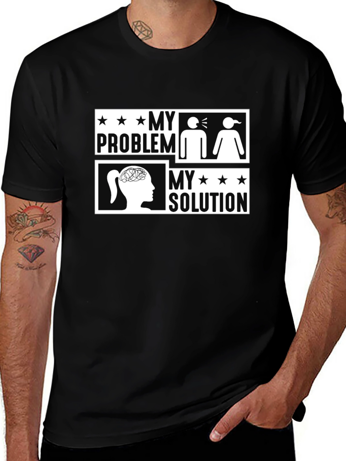 My Problem My Solution Funny Graphic Tee Shirt