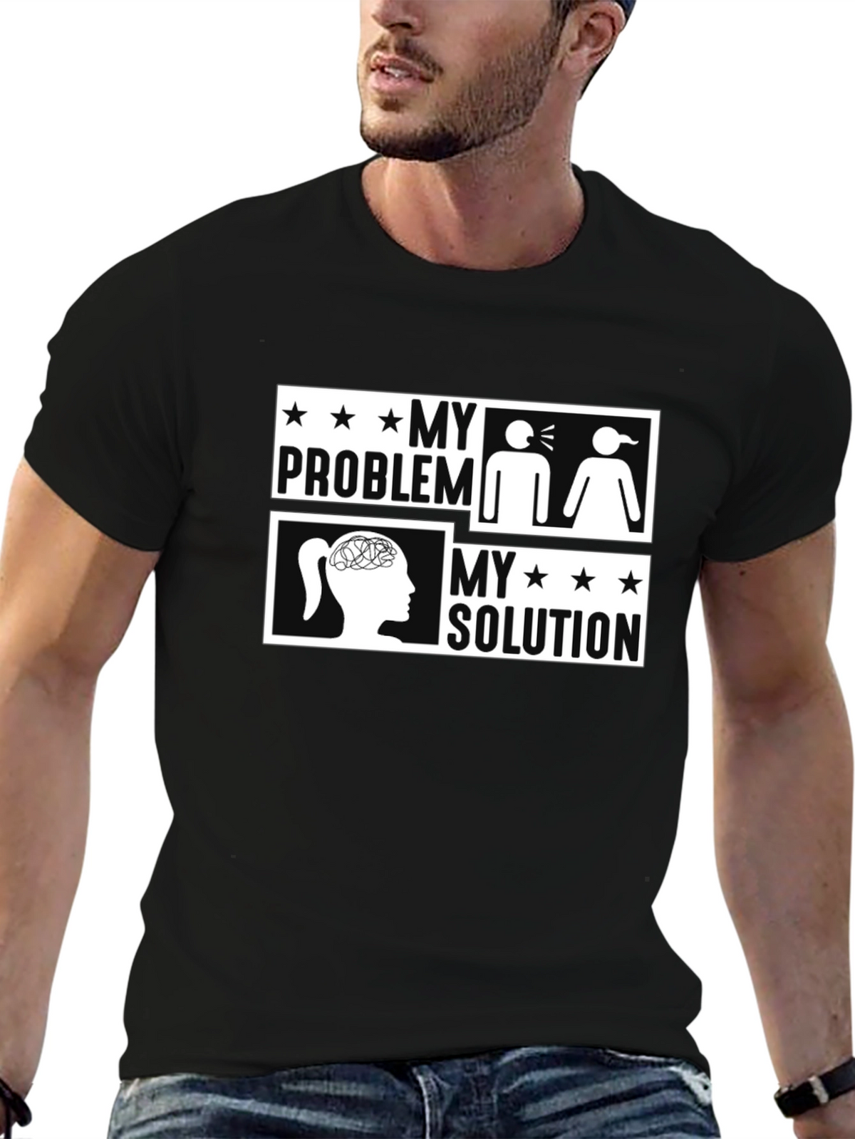 My Problem My Solution Funny Graphic Tee Shirt