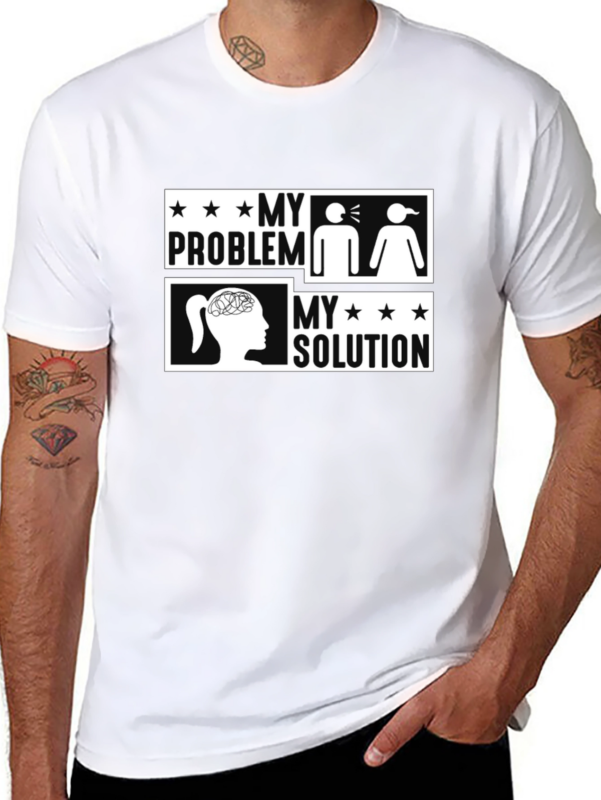 My Problem My Solution Funny Graphic Tee Shirt