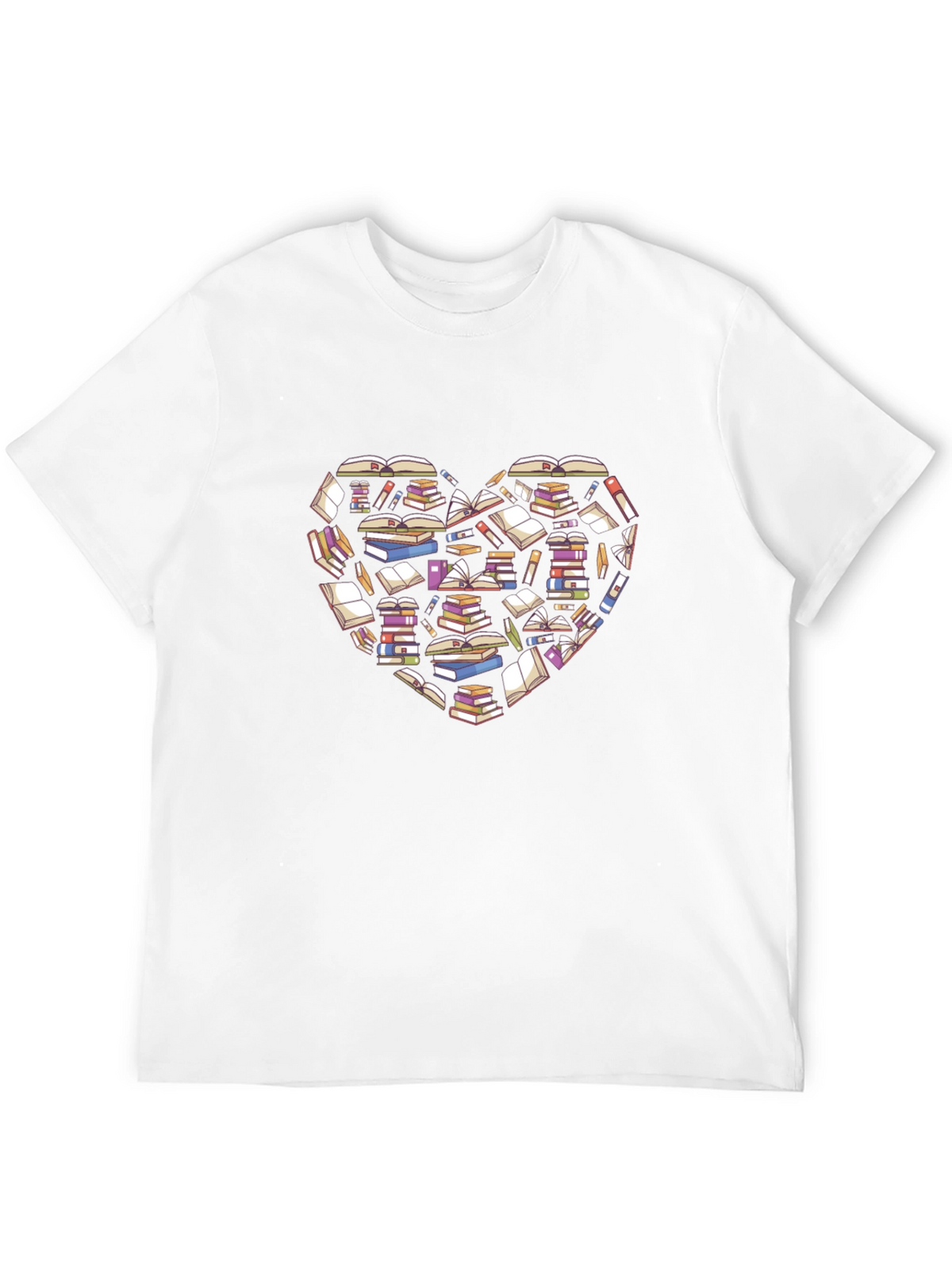 Book Lover Heart T-Shirt - Black Cotton