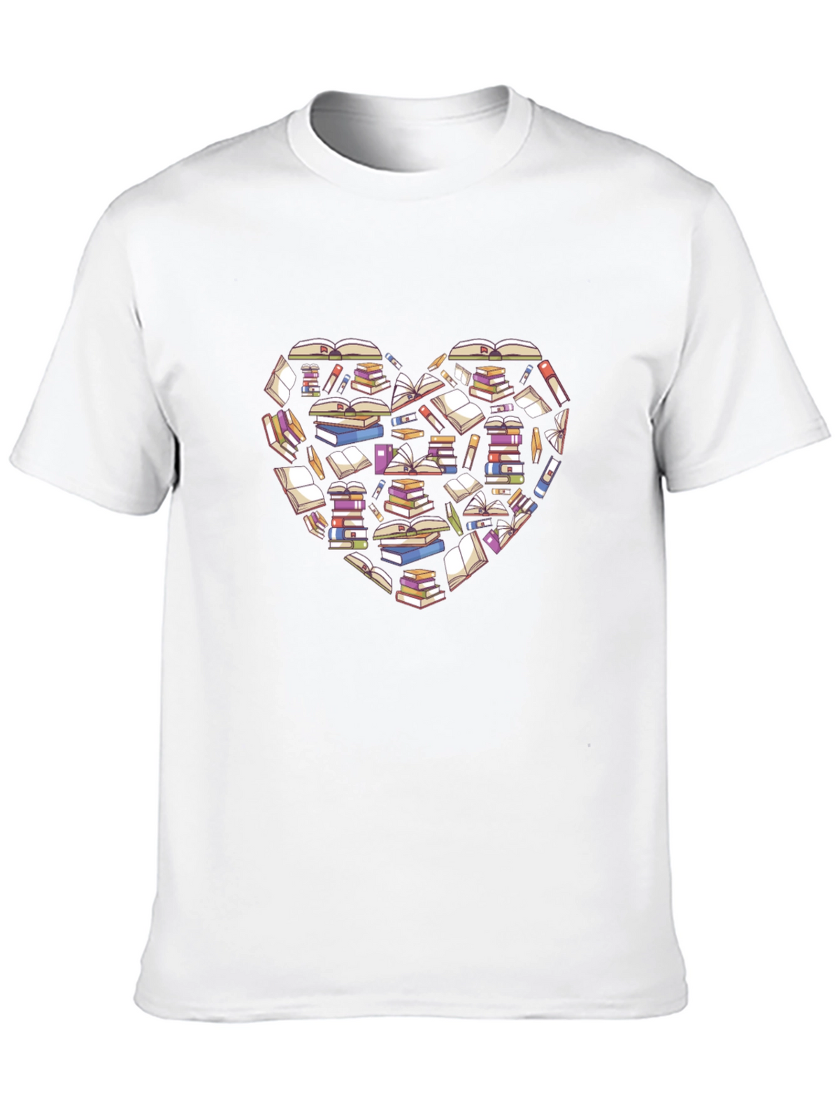 Book Lover Heart T-Shirt - Black Cotton