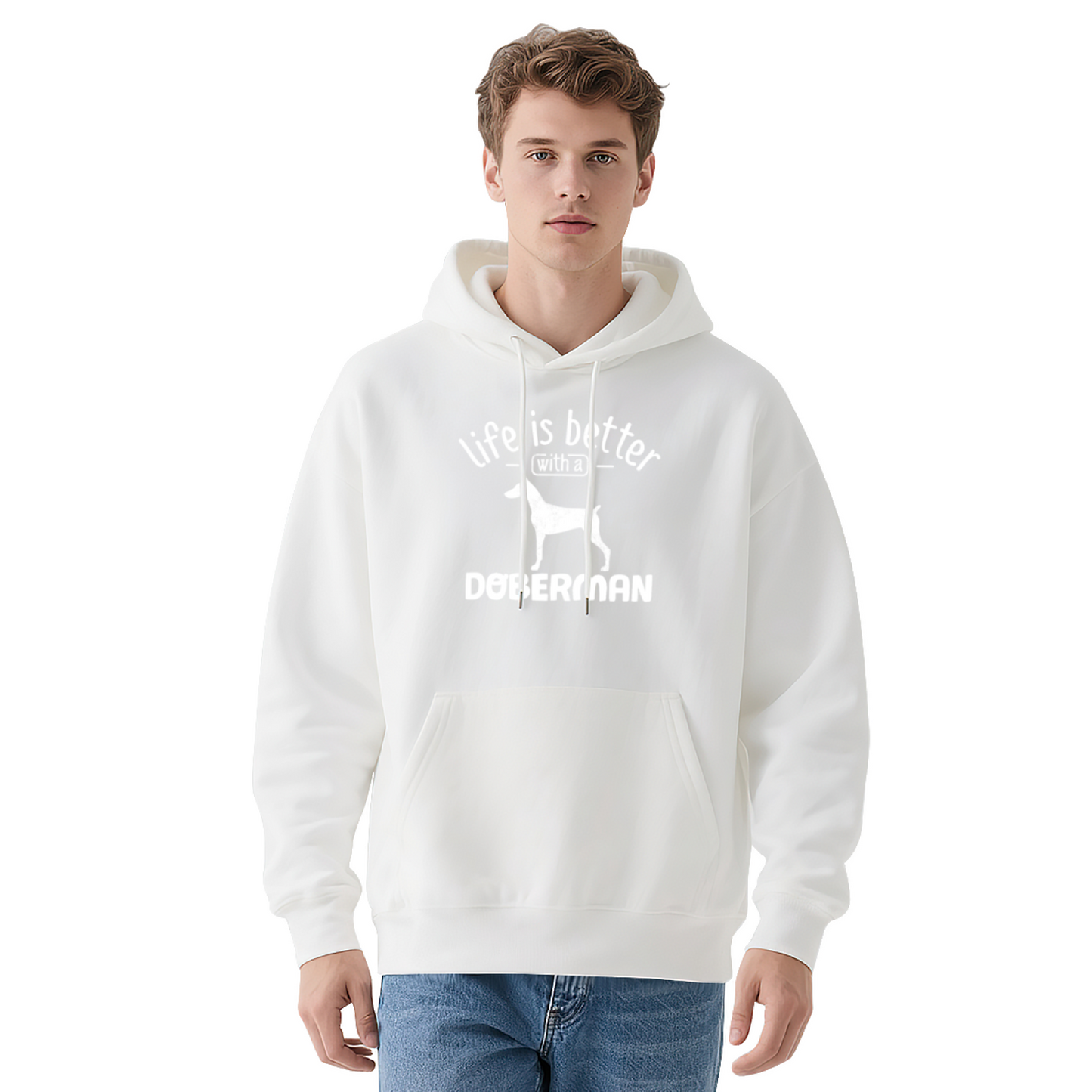 Life Is Better With A Doberman Dog Navy Hoodie