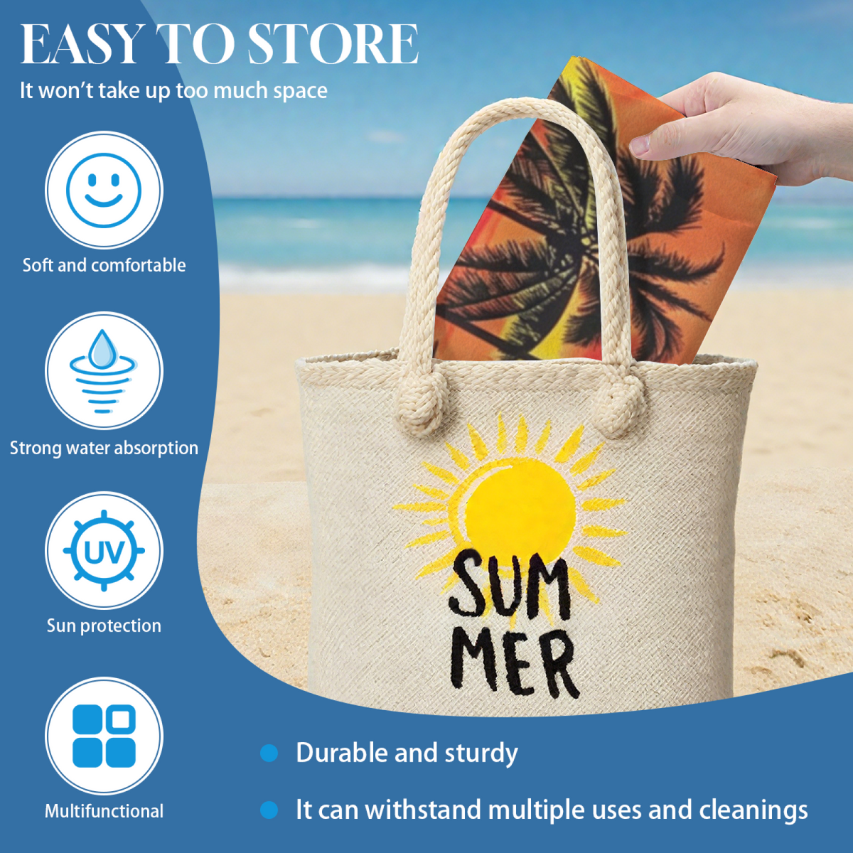 Sunset Coconut Palm Tree Scenery Beach Towel, Luxuriously Soft & Powerful Water Absorption, Multi Size Selection for Relaxing Beachside Lounging