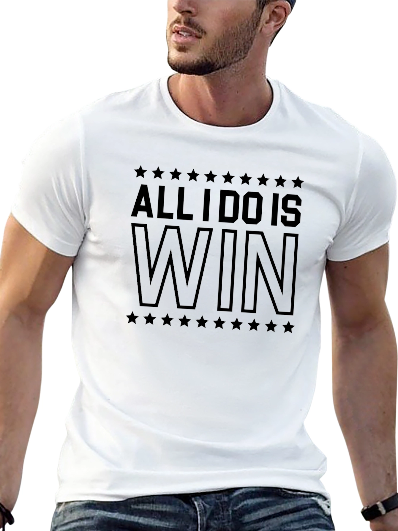 All I Do Is Win Black Graphic Tee