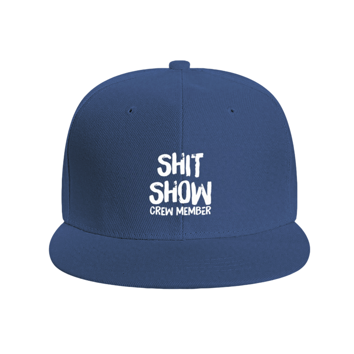 Funny Shit Show Crew Member Black Flat Brim Snapback Sun Hat, Sarcastic Meme Street Cap