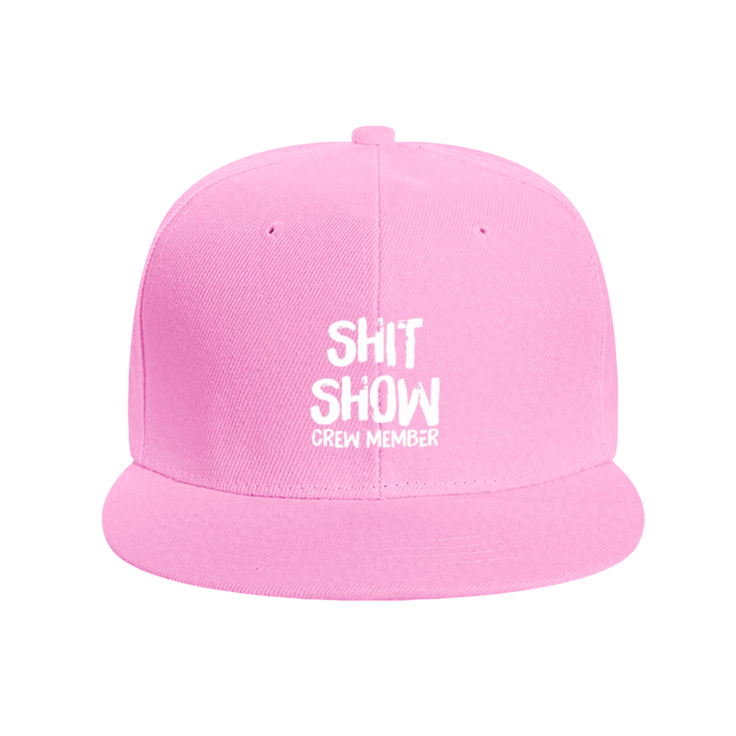 Funny Shit Show Crew Member Black Flat Brim Snapback Sun Hat, Sarcastic Meme Street Cap