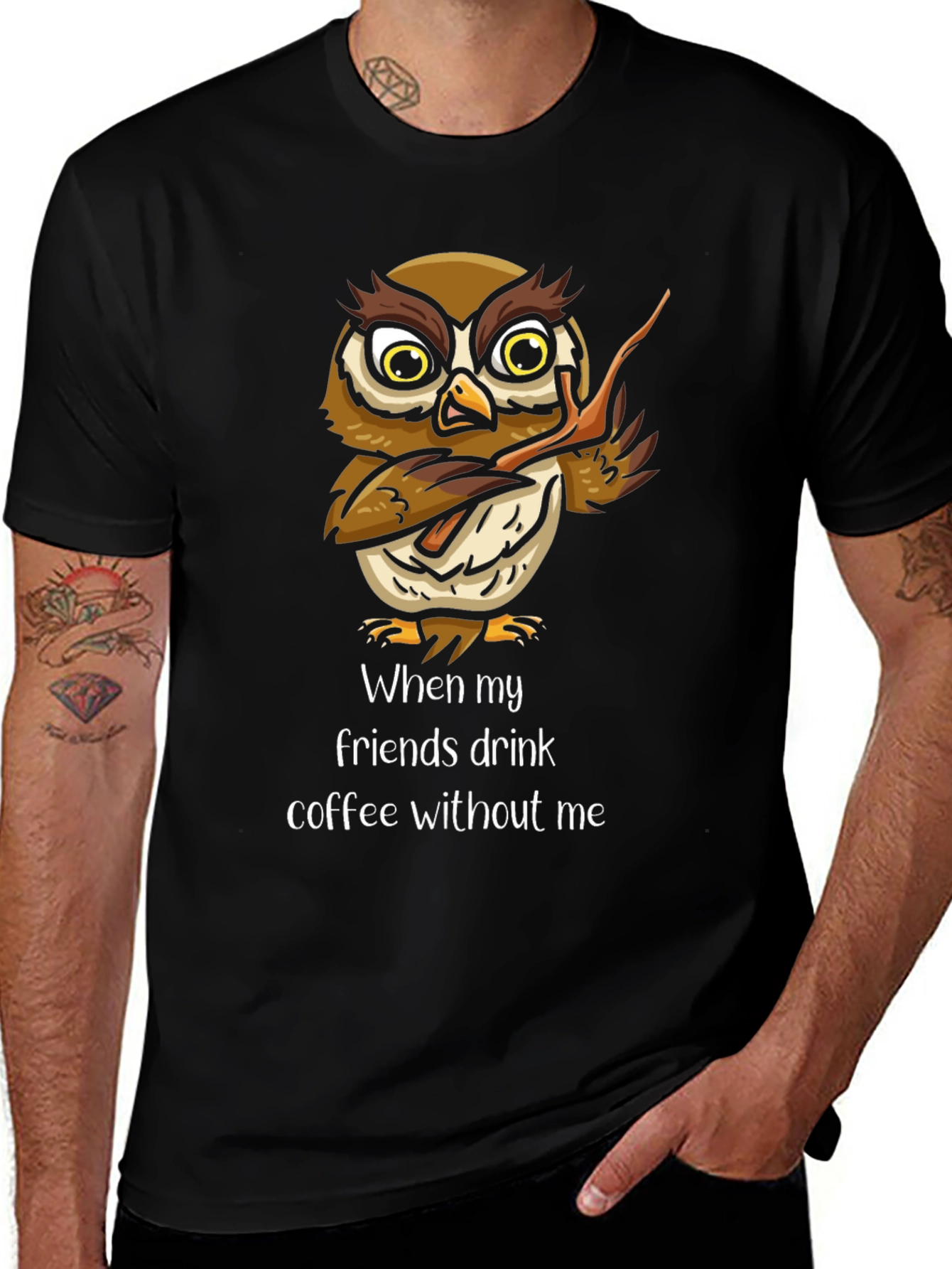 Funny Owl Coffee T-Shirt