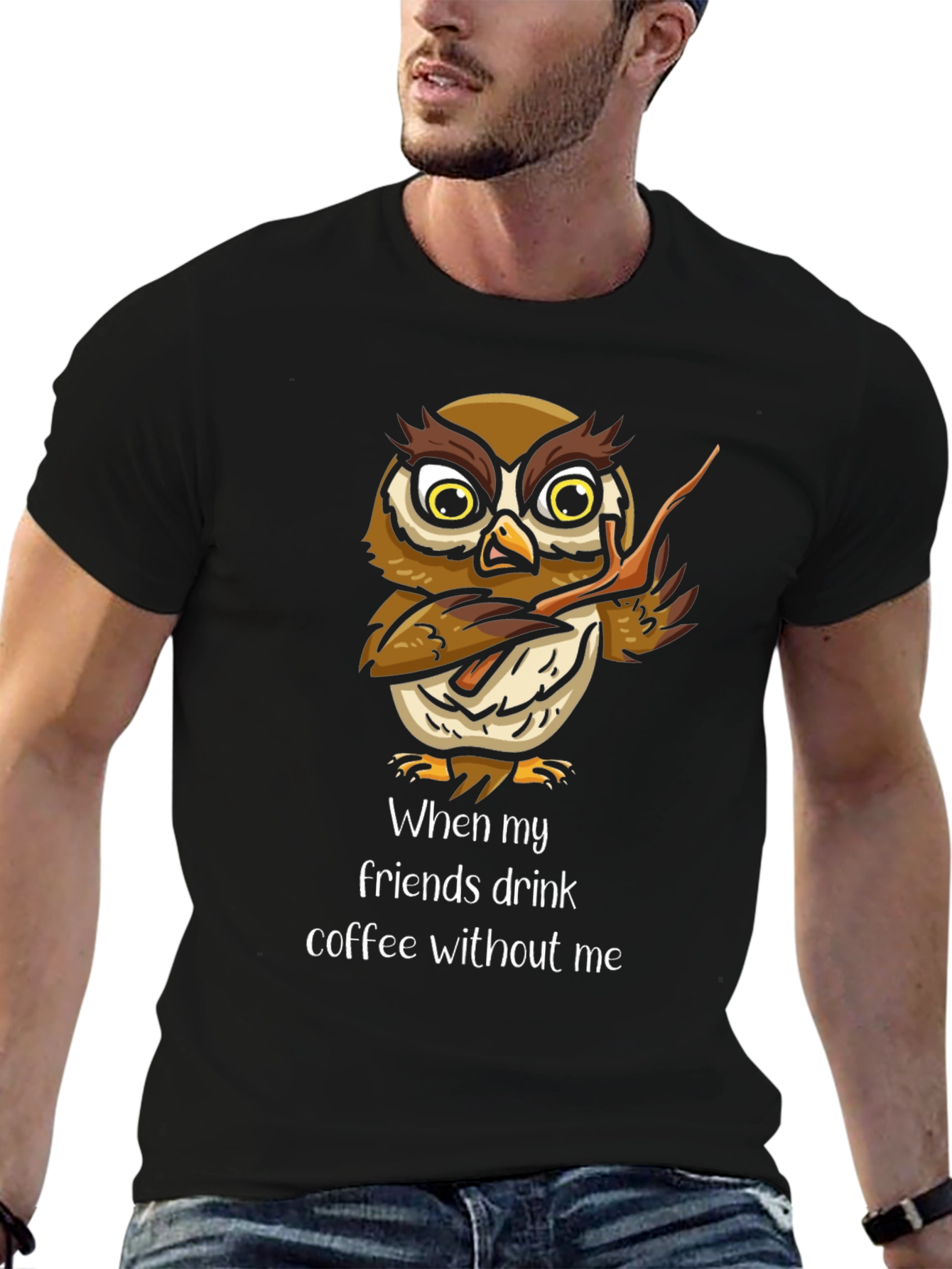 Funny Owl Coffee T-Shirt