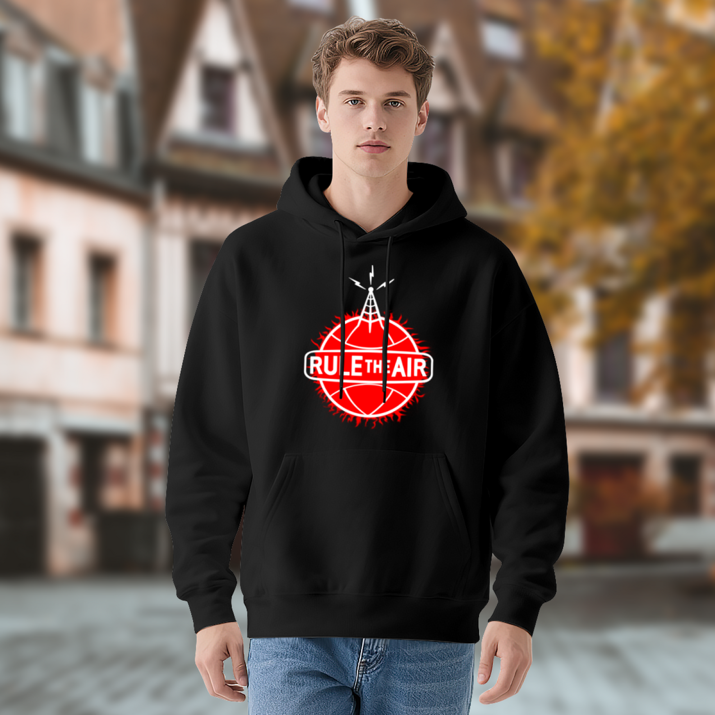 Rule The Air Radio Tower Basketball Stylish Soft Hoodie, Street Style Daily Top