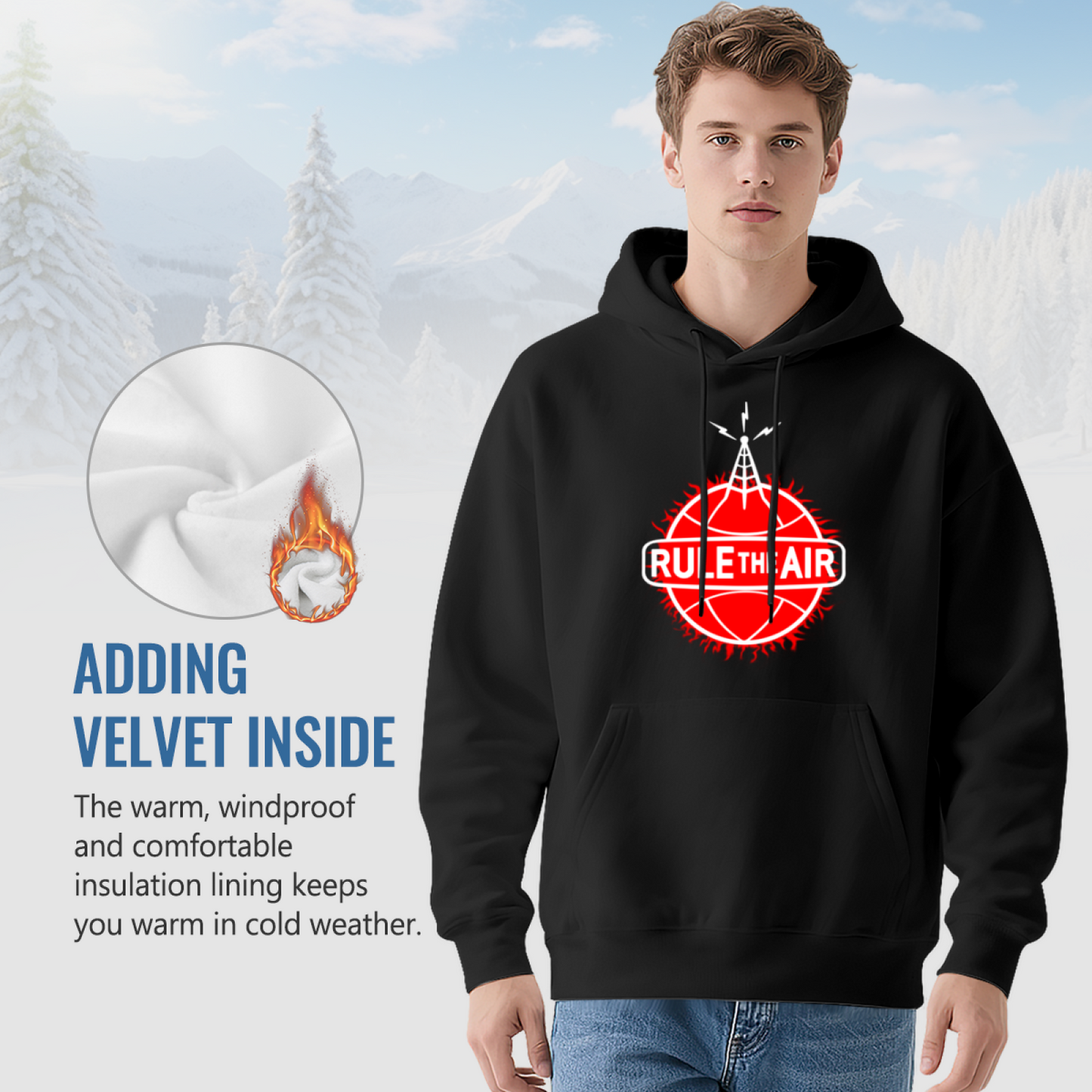 Rule The Air Radio Tower Basketball Stylish Soft Hoodie, Street Style Daily Top