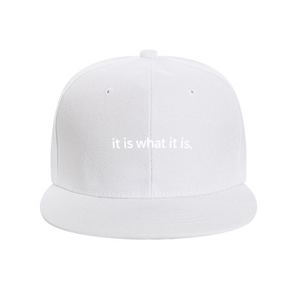 It Is What It Is Short Slogan Print Flat Brim Sun Hat, Chill Vibe Casual Daily Cap