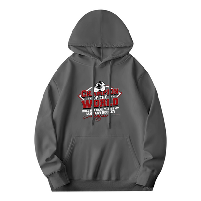 Champion Of The World Fantasy Hockey League Grey Hoodie, Sport Lover Cozy Daily Hoodie