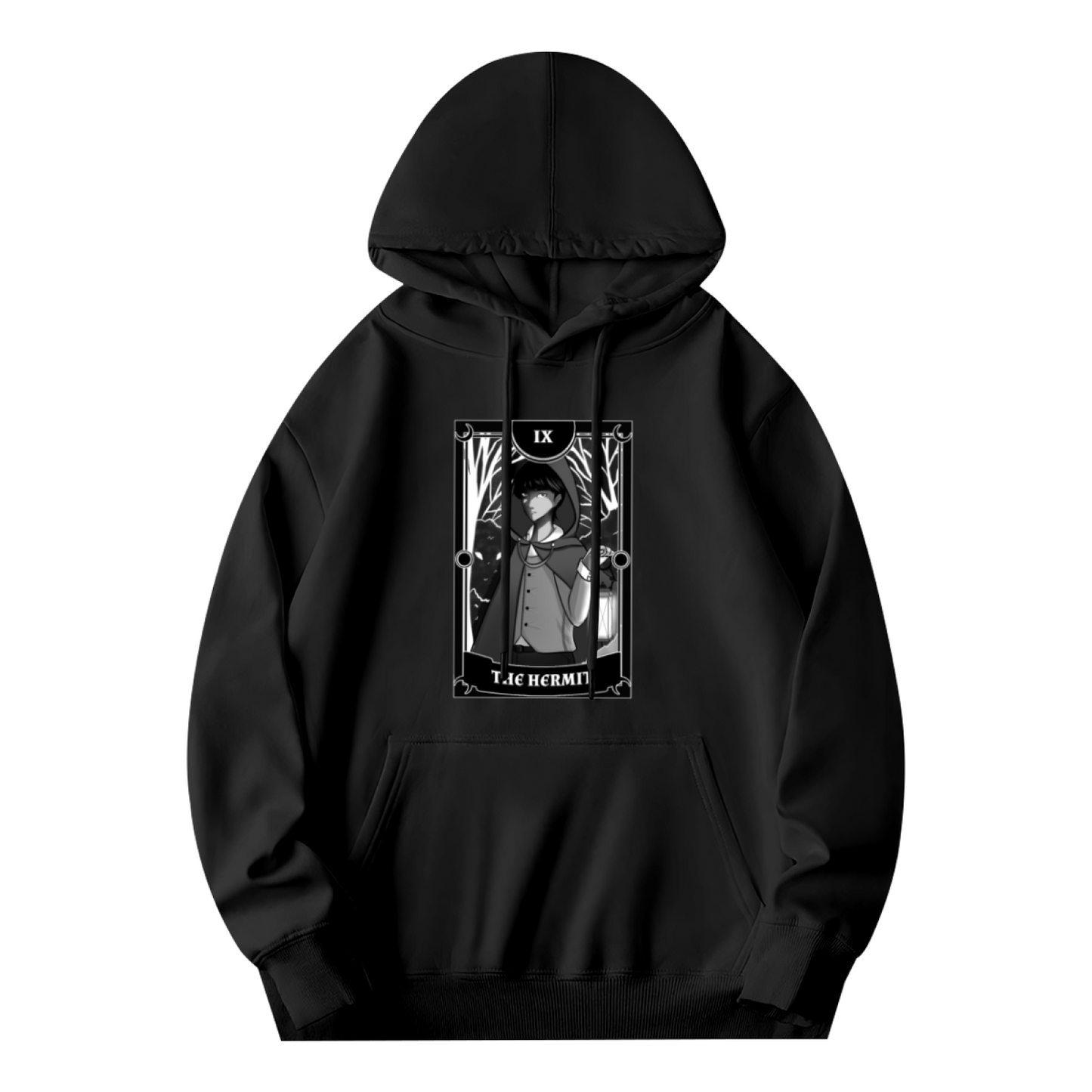 Anime The Hermit Tarot Card Gothic Hoodie, Relaxed All-Day Wear