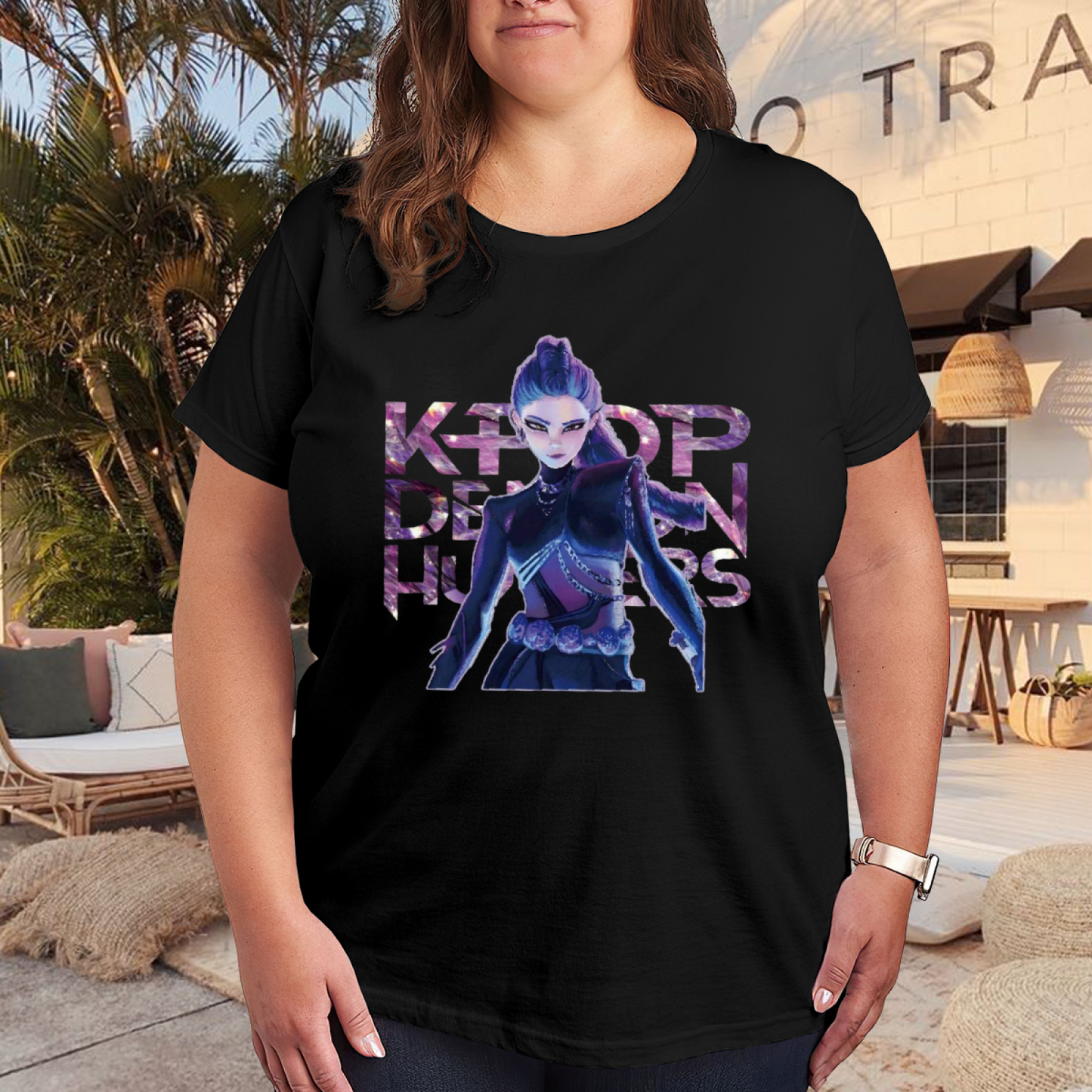 Kpop Demon Hunter Anime Dark Plus Size Women¡¯s T-Shirt