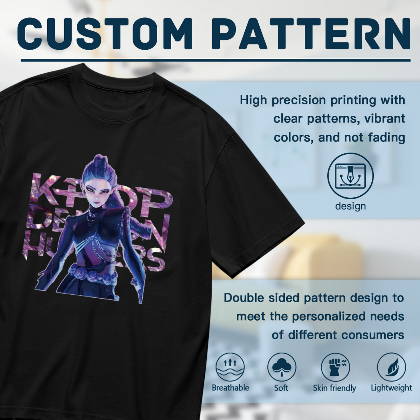 Kpop Demon Hunter Anime Dark Plus Size Women¡¯s T-Shirt