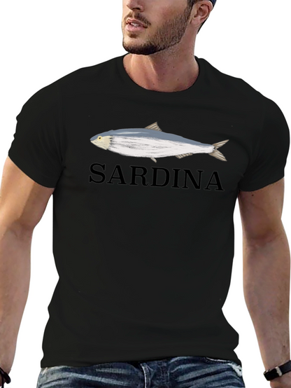Sardina Graphic Tee - Black Cotton T-Shirt