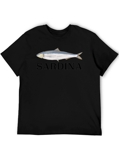 Sardina Graphic Tee - Black Cotton T-Shirt