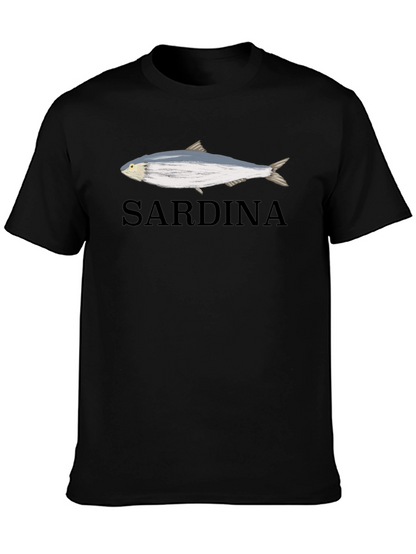 Sardina Graphic Tee - Black Cotton T-Shirt