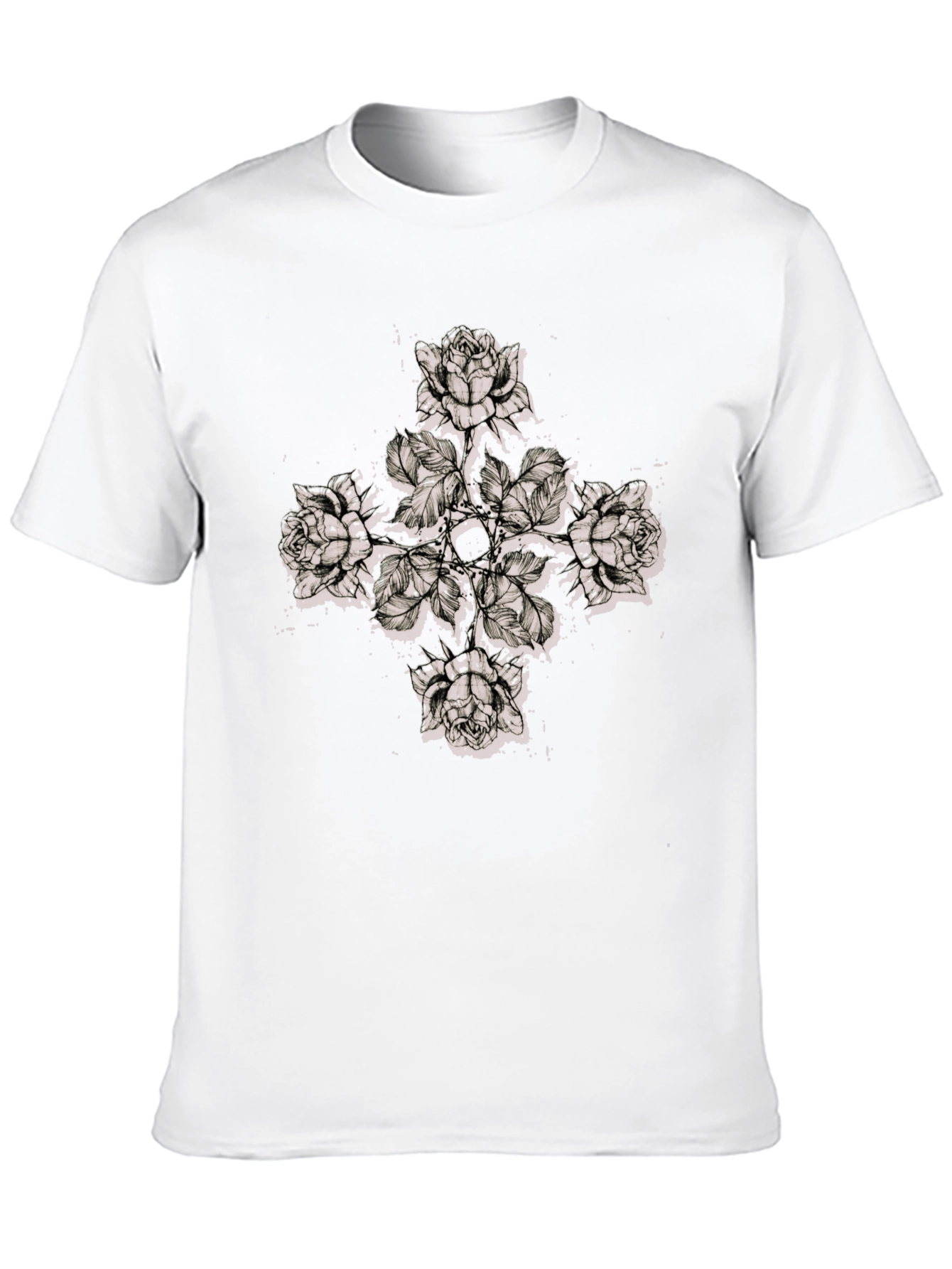 Floral Cross Graphic Print T-Shirt