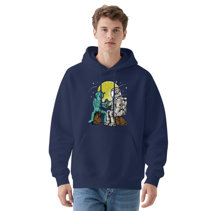 Retro Alien Astronaut Graphic Men Hoodie, All-Day Relax Comfort