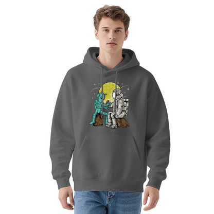Retro Alien Astronaut Graphic Men Hoodie, All-Day Relax Comfort