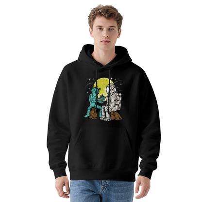 Retro Alien Astronaut Graphic Men Hoodie, All-Day Relax Comfort
