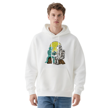 Retro Alien Astronaut Graphic Men Hoodie, All-Day Relax Comfort