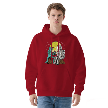 Retro Alien Astronaut Graphic Men Hoodie, All-Day Relax Comfort