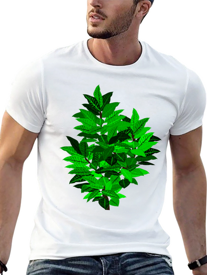 Leafy Bush Graphic Print Black T-Shirt