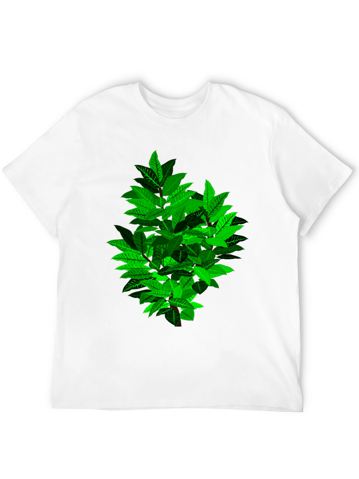Leafy Bush Graphic Print Black T-Shirt