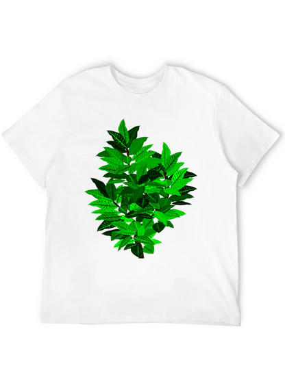 Leafy Bush Graphic Print Black T-Shirt