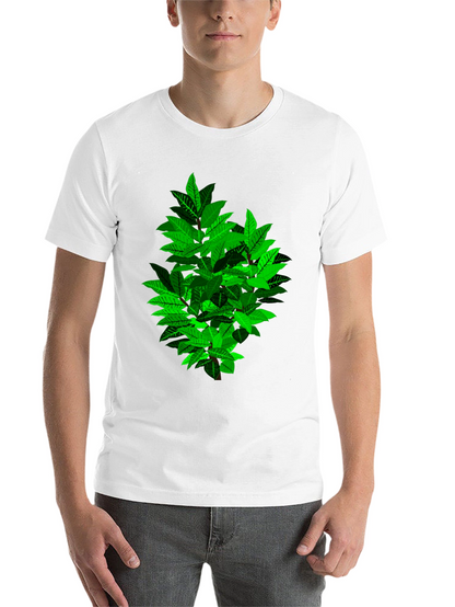 Leafy Bush Graphic Print Black T-Shirt