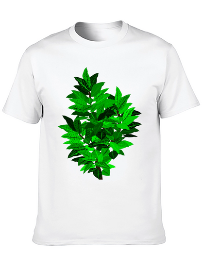 Leafy Bush Graphic Print Black T-Shirt