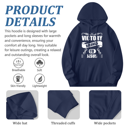 Victory Belongs To Jesus Faith Hoodie, Soft Religious Daily Wear