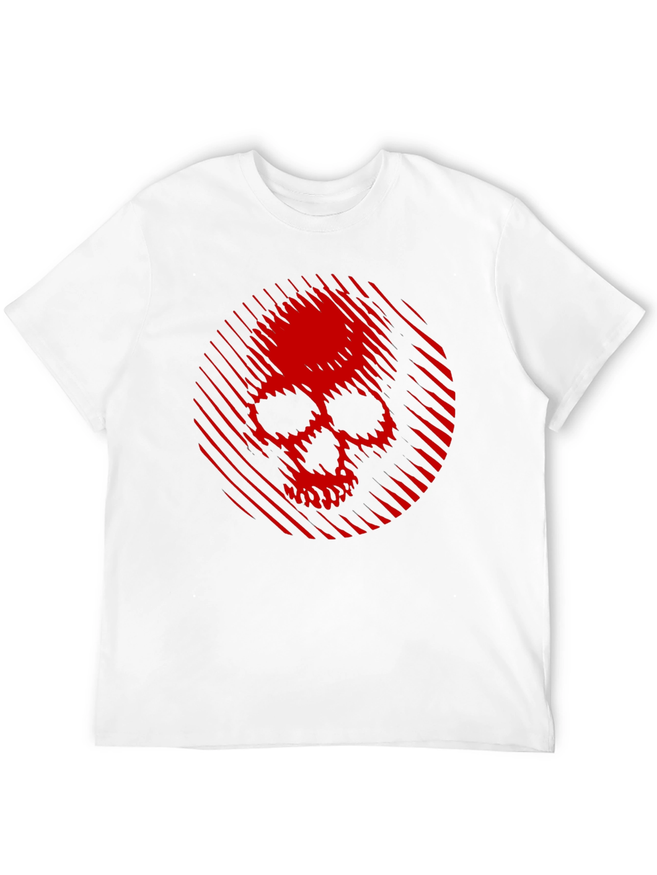 Skull Graphic Tee - Red Skull on Black
